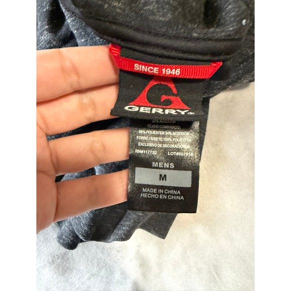 Gerry Mens Full Zip Hoodie Charcoal Heather Grey Active Sweatshirt Medium - Picture 4 of 4
